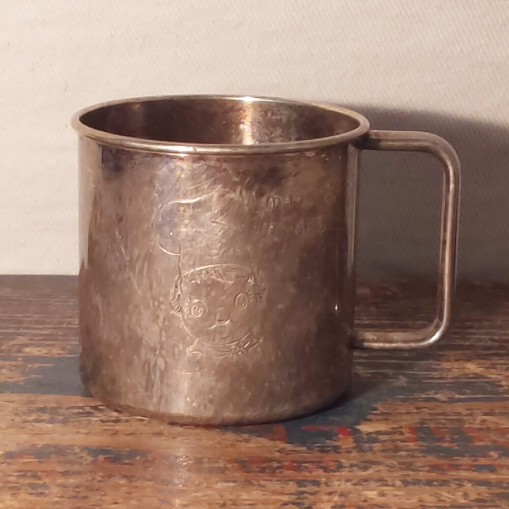 Vintage WMA Rogers Campbell's Soup M-m-m. Good Silver baby mug